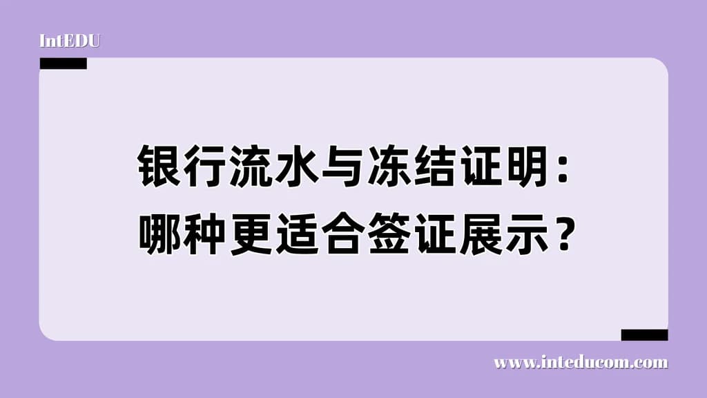 银行流水与冻结证明：哪种更适合签证展示？ - 图片 1