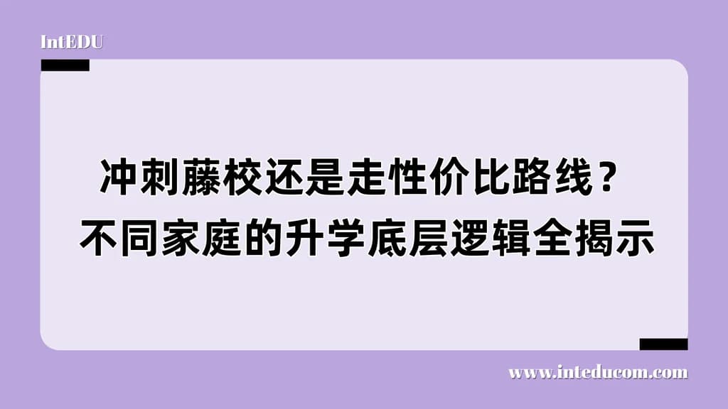 冲刺藤校还是走性价比路线？不同家庭的升学底层逻辑全揭示 - 图片 1