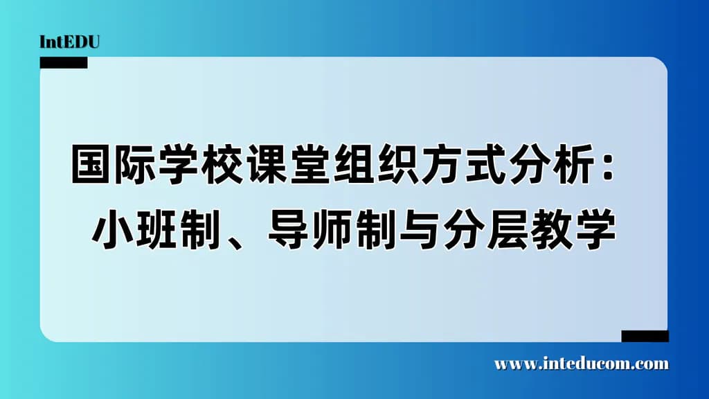 国际学校课堂组织方式分析：小班制、导师制与分层教学 - 图片 1
